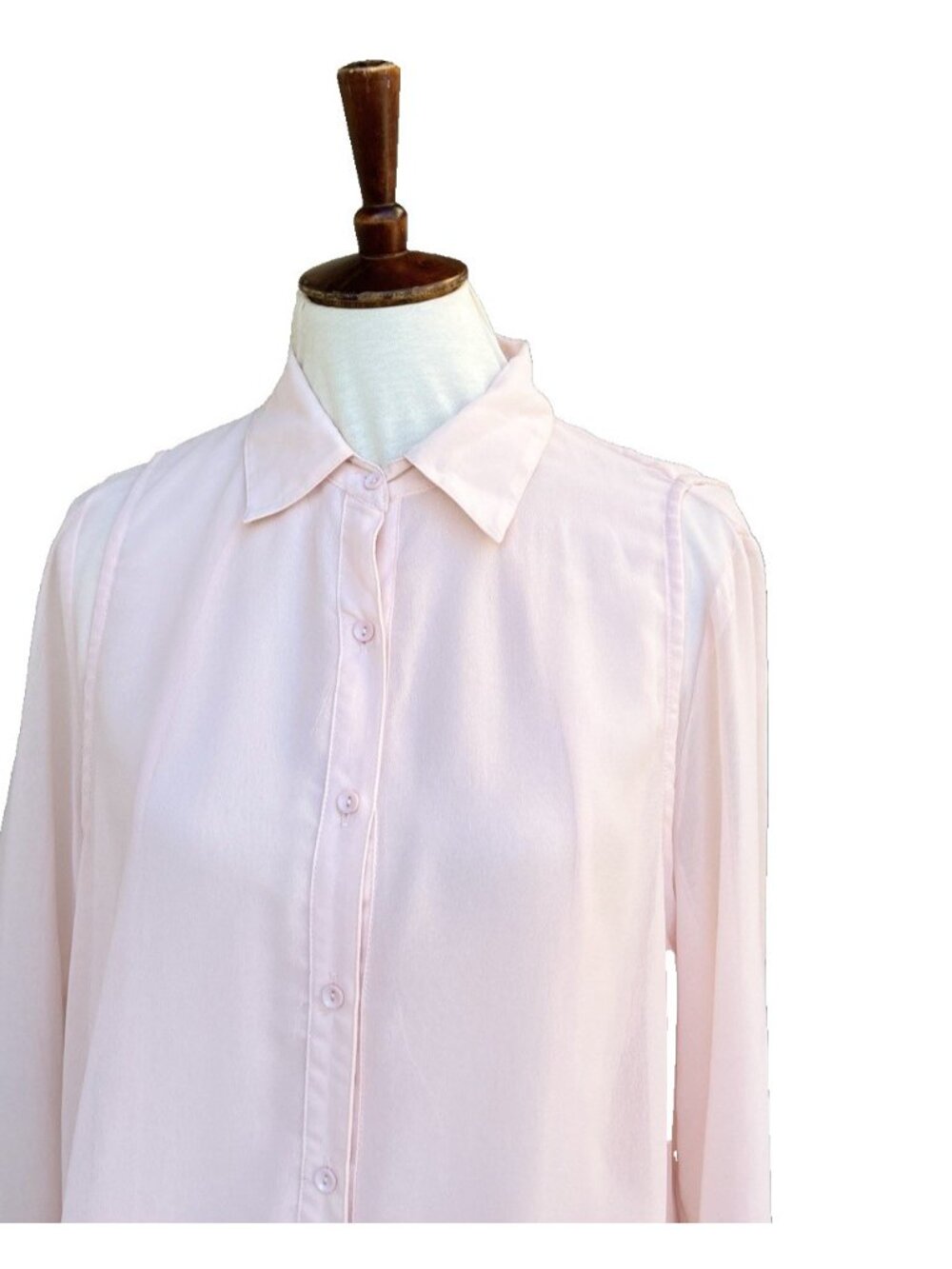 Pink Button Down Tunic Blouse Long Sleeve Size L NWOT - Picture 4 of 9